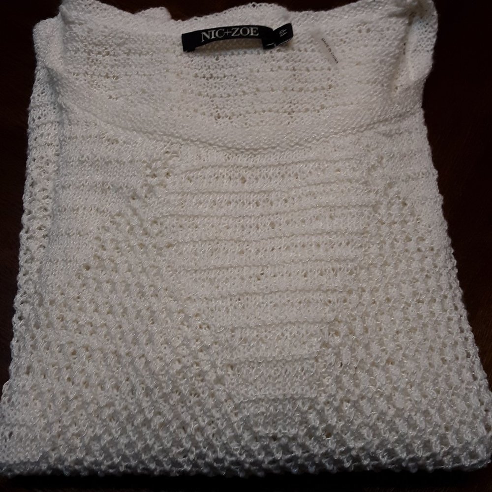 SALE EUC Beautiful Nic+Zoe Crochet Sweater Size PP